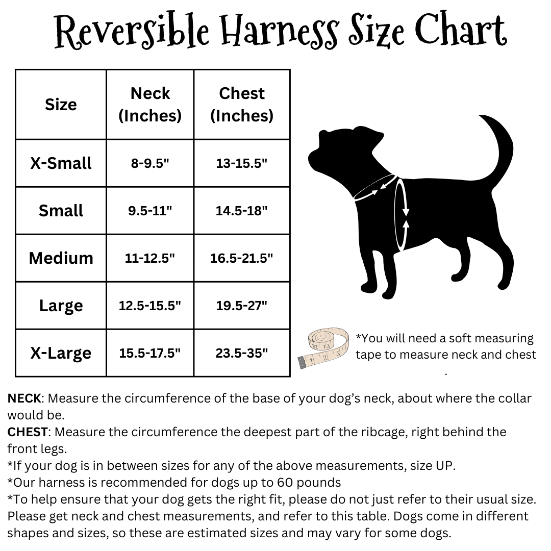 Three Mutts Market Sweet Mutt Reversible Dog Harness & Leash Set